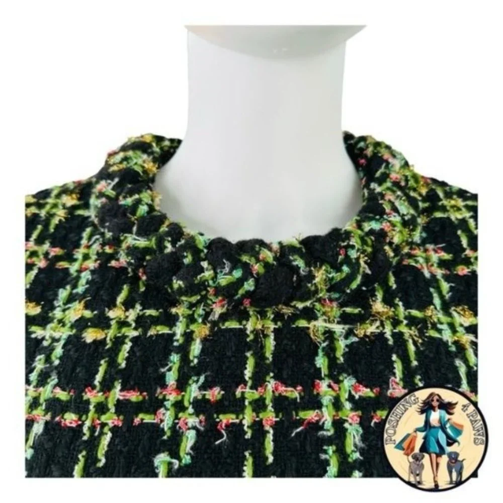 Tuckernuck NEW Holly Tinsel Tweed Long Sleeve Retro Black Jackie Dress Size S - Picture 11 of 14